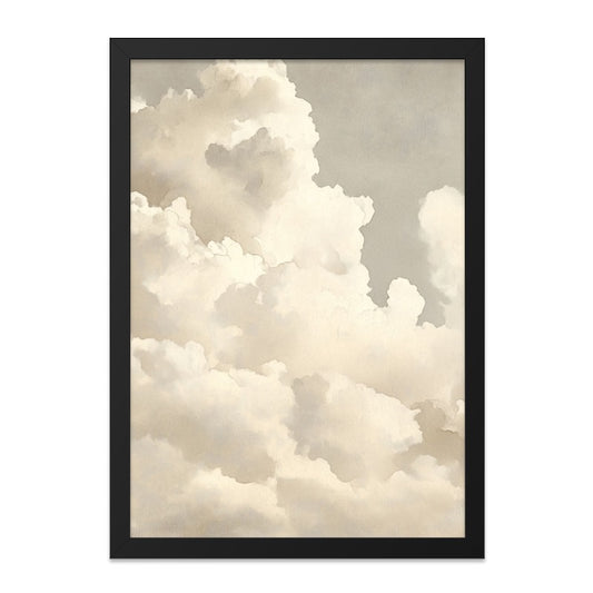 Cloudscape Wall Art, Celestial Art Print, Neutral Toned Cloud Artwork, Dreamy Sky Art, Atmospheric Cloud Painting, Serene Wall Decor - Tawshia