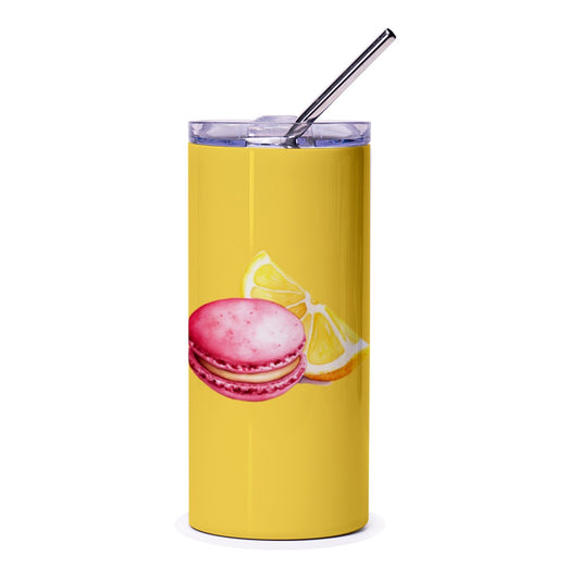 Macaron Lemon Tumbler, Sweet Treats Tumbler, Food Lover Gift, Dessert Design Tumbler, Stainless Steel Tumbler, Refreshing Drinkware - Tawshia