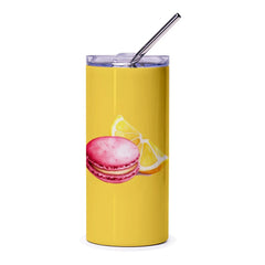 Macaron Lemon Tumbler, Sweet Treats Tumbler, Food Lover Gift, Dessert Design Tumbler, Stainless Steel Tumbler, Refreshing Drinkware - Tawshia