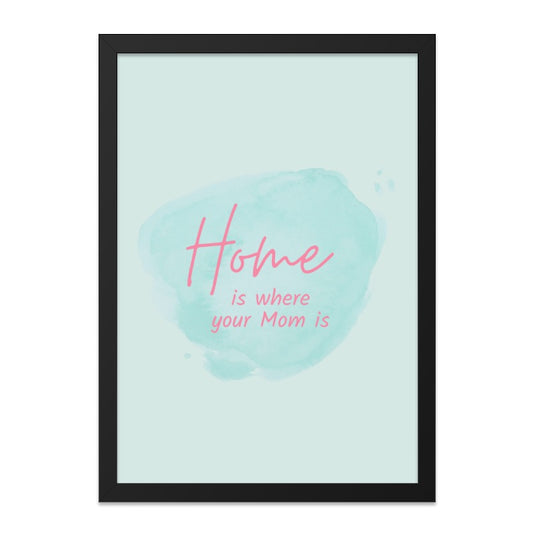 Home is Where Mom is Wall Art, Mothers Day Gift, Mom Quote Print, Family Wall Decor, Watercolor Art, Gift for Mom, Framed Wall Art - Tawshia