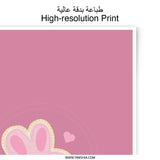 Pink Bunny Photographic Prints, Cute Rabbit Wall Art, Kawaii Bunny Decor, Kids Room Prints, Nursery Art, Bunny Lover Gift - Tawshia