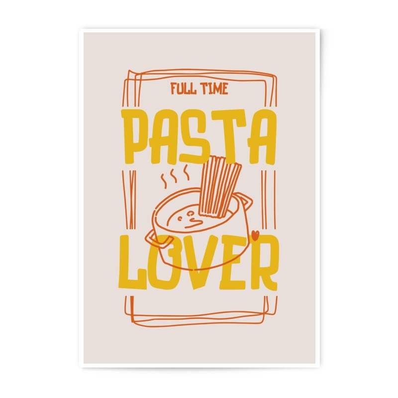 Pasta Lover Photographic Print, Foodie Art, Kitchen Decor, Funny Wall Art, Pasta Art Print, Culinary Gift, Gift for Food Lovers - Tawshia