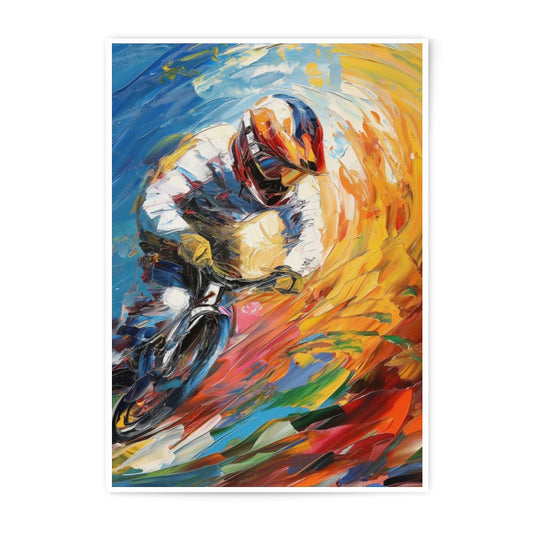 Abstract Cyclist Photographic Print, Biker Wall Art, Sports Photography, Action Painting Decor, Modern Art Print, Gift for Cyclists - Tawshia