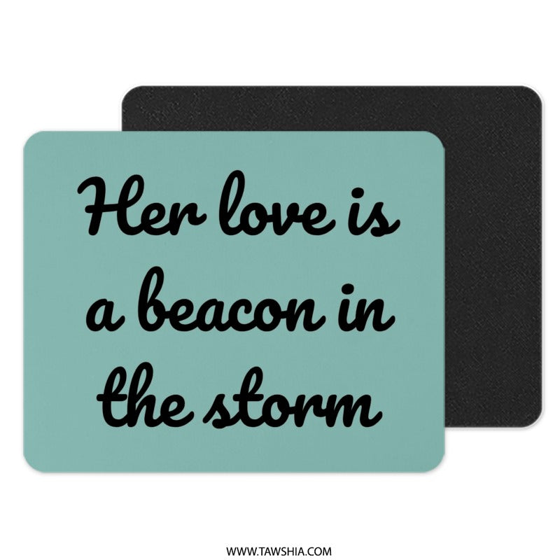 Beacon of Love Mouse Pad, Inspirational Quote, Storm Mousepad, Encouragement Gift, Teal Office Decor, Desk Accessories, Cute Mousepad - Tawshia