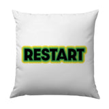 Restart Pillow, Motivational Decor, Word Art Cushion, Inspirational Pillow, Gift Idea, Home Accent, Modern Design Pillow - Tawshia
