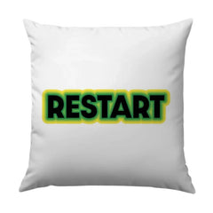 Restart Pillow, Motivational Decor, Word Art Cushion, Inspirational Pillow, Gift Idea, Home Accent, Modern Design Pillow - Tawshia