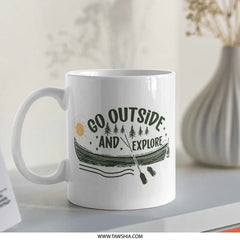 Go Outside Mug, Explore Nature Gift, Adventure Mug, Camper Mug, Outdoorsy Mug, Hiking Mug, Gift For Hiker, Nature Lover Mug, Camping Gift - Tawshia
