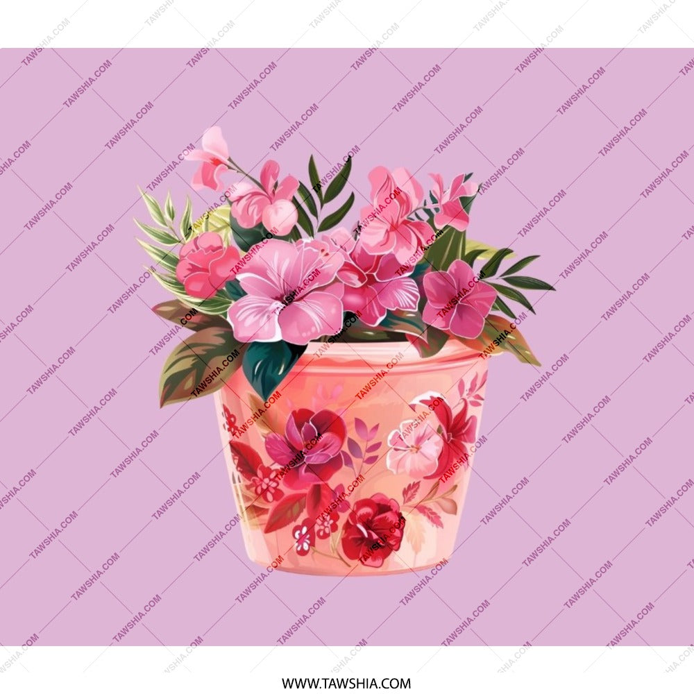 Floral Bouquet Backpack, Flower Pot Design, Colorful Floral Art, Stylish Backpack, Gift for Her, Everyday Backpack - Tawshia