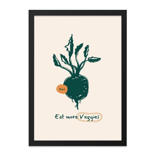 Eat More Veggies Wall Art, Beet Root Kitchen Decor, Farmhouse Print, Vegetable Art, Healthy Eating Poster, Vegan Gift, Minimalist Art - Tawshia