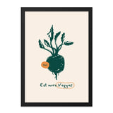 Eat More Veggies Wall Art, Beet Root Kitchen Decor, Farmhouse Print, Vegetable Art, Healthy Eating Poster, Vegan Gift, Minimalist Art - Tawshia