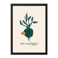 Eat More Veggies Wall Art, Beet Root Kitchen Decor, Farmhouse Print, Vegetable Art, Healthy Eating Poster, Vegan Gift, Minimalist Art - Tawshia