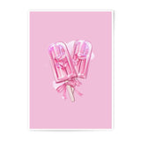 Pink Popsicle Photographic Prints, Trendy Wall Art, Candy Illustration, Sweet Summer Decor, Food Photography, Kitchen Art Print, Home Decor - Tawshia