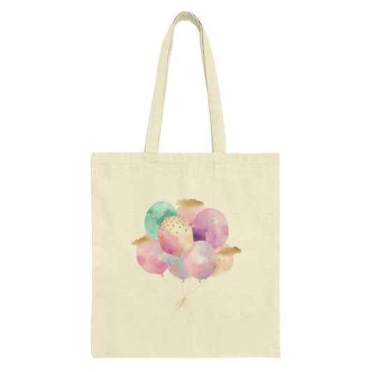 Watercolor Balloons Tote Bag, Party Favor Bag, Birthday Gift, Celebration Tote, Colorful Balloon Design, Everyday Tote Bag, Reusable Bag - Tawshia