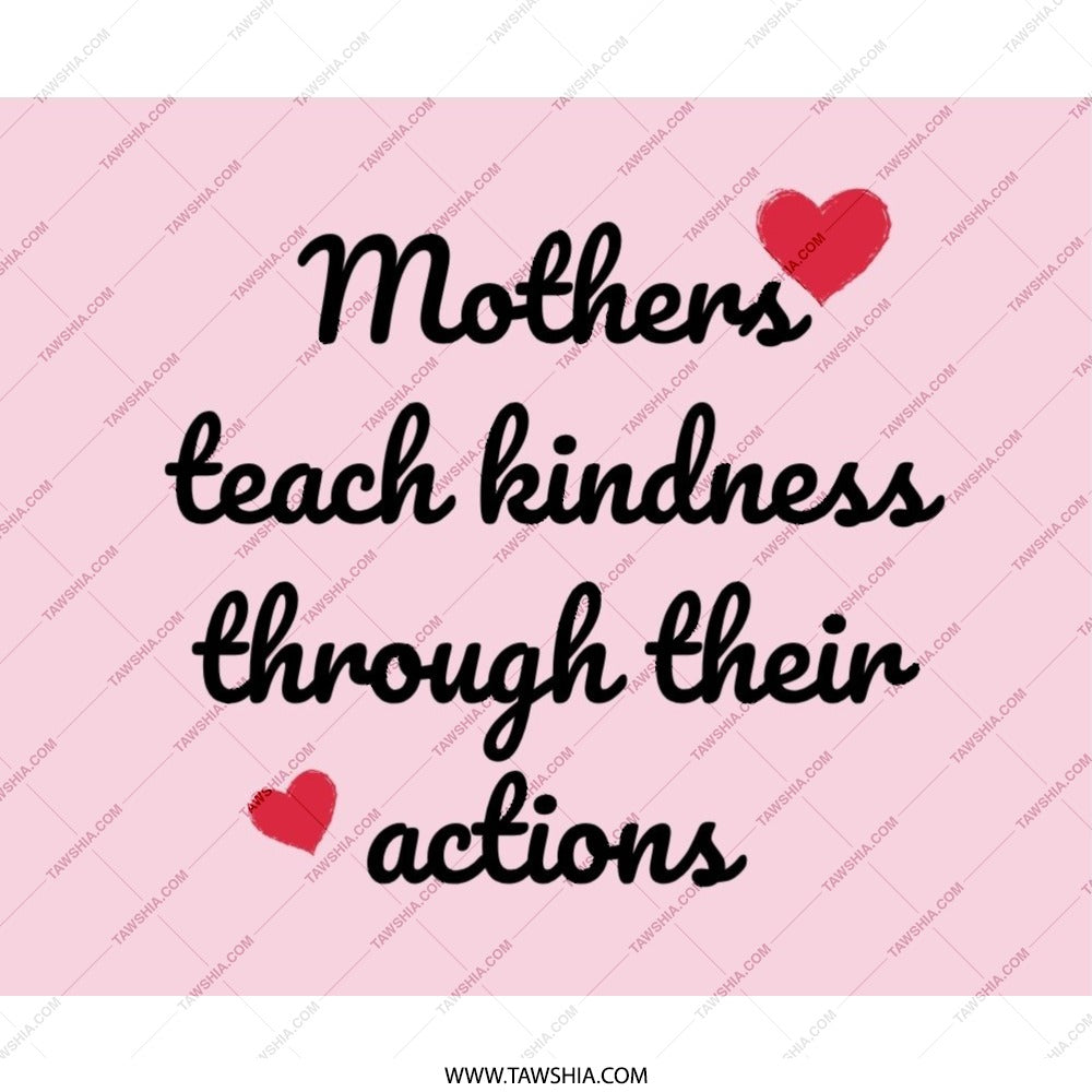 Mothers Teach Kindness Mouse Pad, Mother's Day Gift, Inspirational Desk Decor, Pink Office Mousepad, Motivational Quote - Tawshia