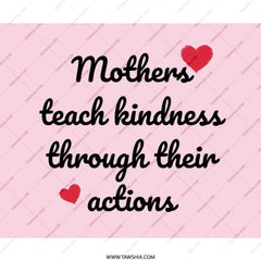 Mothers Teach Kindness Mouse Pad, Mother's Day Gift, Inspirational Desk Decor, Pink Office Mousepad, Motivational Quote - Tawshia