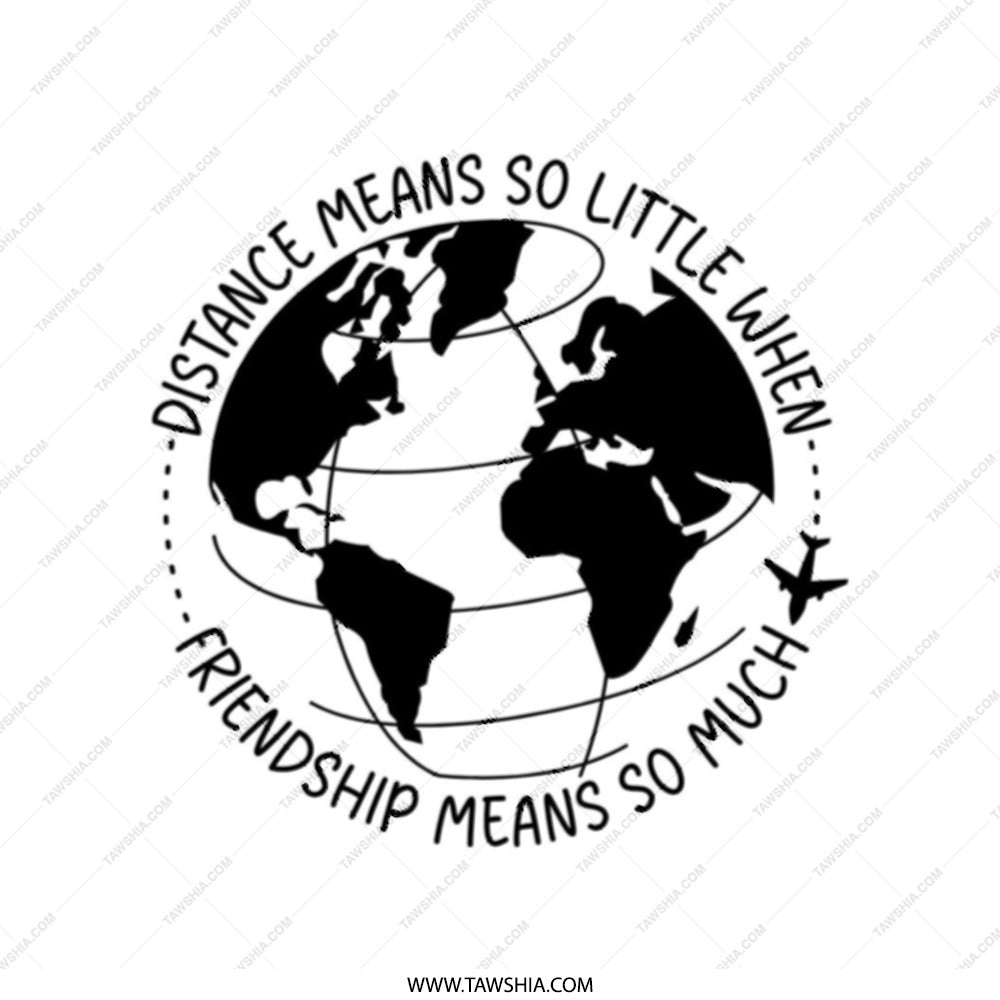 Friendship Distance Tote Bag, Globe Airplane Design, Travel Lover Gift, Best Friend Present, Vacation Souvenir, Carry All Bag - Tawshia