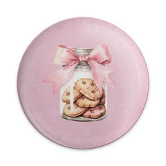 Cookies in a Jar Pinback Button, Pink Bow, Food Pin, Cute Button, Sweet Treat Badge, Baking Gift, Aesthetic Badge, Pastel Pink Button - Tawshia