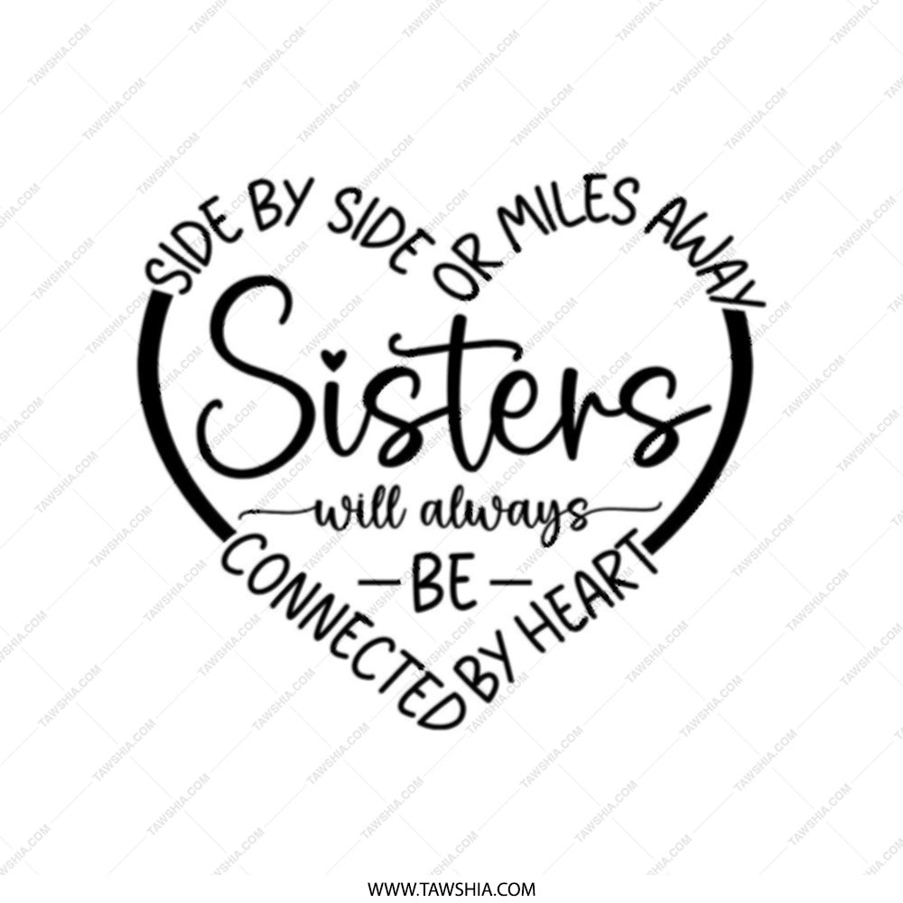 Sisters Tote Bag, Long Distance Sister Gift, Sister Always Connected, Heart Tote, Sister Gift Idea, Best Sister Ever, Sister Present - Tawshia