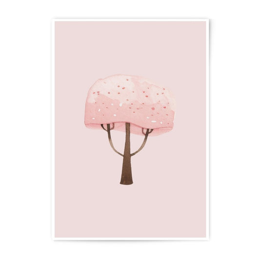 Pink Tree Photographic Prints, Watercolor Tree Art, Floral Tree Print, Nursery Wall Decor, Pastel Art Print, Gift Idea - Tawshia
