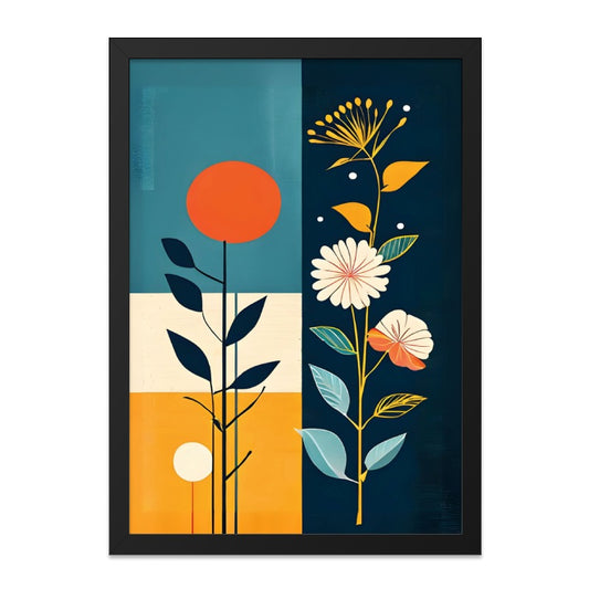 Floral Wall Art, Abstract Flowers, Geometric Wall Decor, Botanical Print, Colorful Wall Art, Trendy Wall Decor, Modern Home Decor - Tawshia