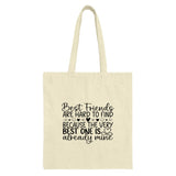 Best Friend Tote Bag, Friends Forever Gift, Besties Quote, Friend Birthday Present, Soul Sister Present, Gift For Her - Tawshia
