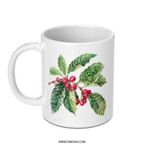 Coffee Branch Mug, Watercolor Coffee, Coffee Lover Gift, Botanical Mug, Plant Mug, Artistic Mug, Gift for Coffee Enthusiasts - Tawshia