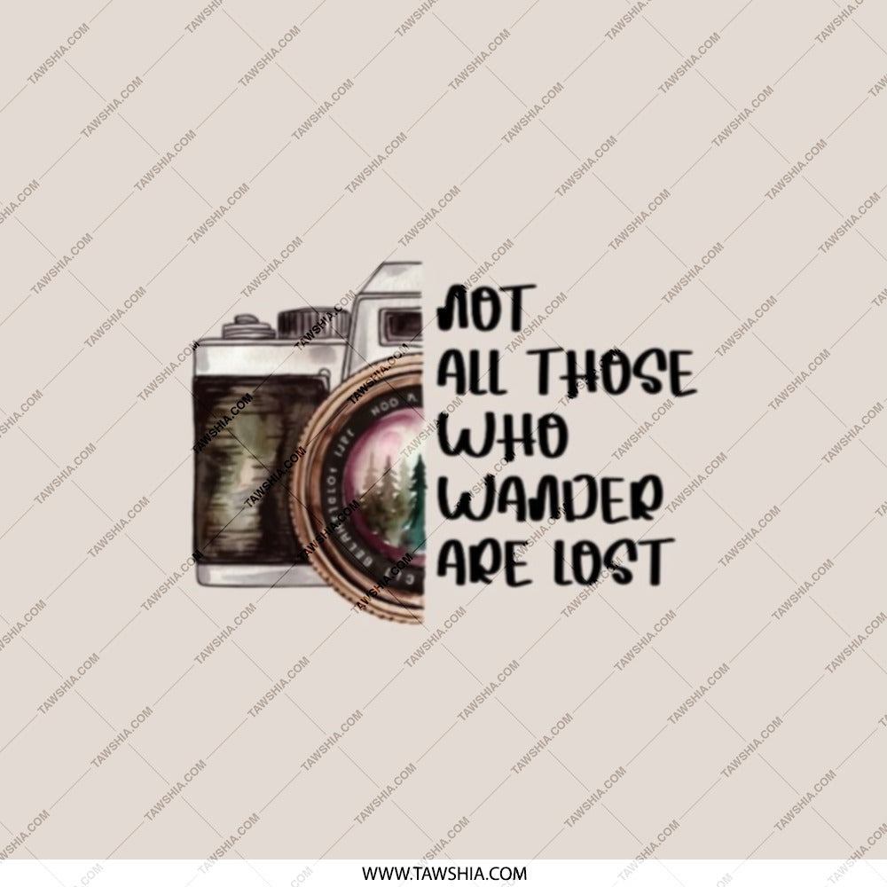 Not All Those Who Wander Are Lost, Pocket Mirror, Camera Gift, Travel Accessory, Inspirational Quote, On The Go Beauty, Cute Pocket Mirror - Tawshia
