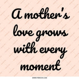 Mother's Love Pinback Button, Inspirational Quote Button, Mom Gift, Motherhood Button, Growing Love, Heartfelt Gift, Pinback Button - Tawshia