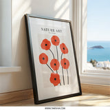 Red Poppy Wall Art, Floral Print, Botanical Art, Nature Decor, Modern Wall Decor, Papers Decoupes Print, Minimalist Wall Art, Flower Art - Tawshia