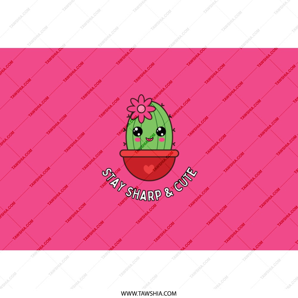 Stay Sharp Cute Cactus Tumbler, Pink Tumbler, Succulent Tumbler, Funny Tumbler, Gift For Her, Kawaii Tumbler, Plant Lover Gift - Tawshia