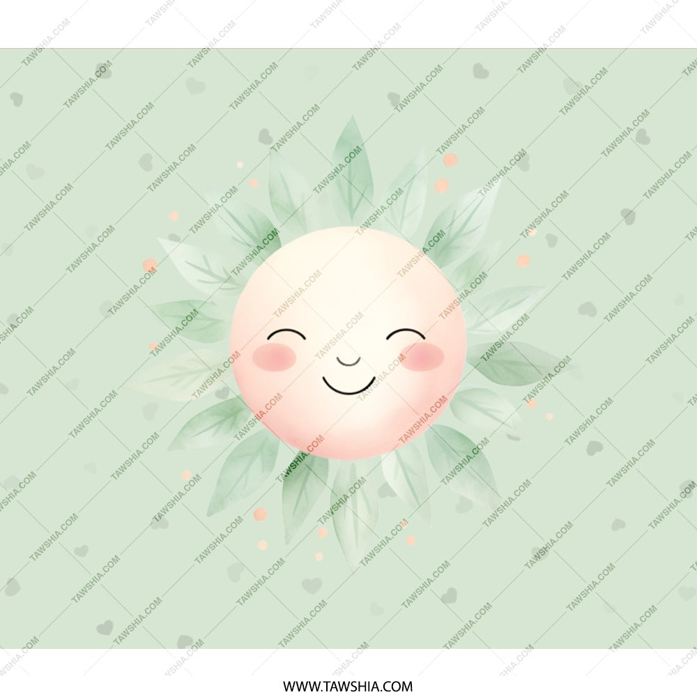 Smiling Sun BackPack, Cute Floral Back Pack, Positive Vibes Bag, Happy Face Back Pack, Watercolor Leaves, Pastel Colors, Kids School Bag - Tawshia