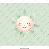 Smiling Sun BackPack, Cute Floral Back Pack, Positive Vibes Bag, Happy Face Back Pack, Watercolor Leaves, Pastel Colors, Kids School Bag - Tawshia