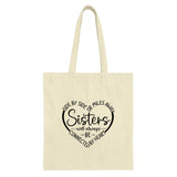 Sisters Tote Bag, Long Distance Sister Gift, Sister Always Connected, Heart Tote, Sister Gift Idea, Best Sister Ever, Sister Present - Tawshia