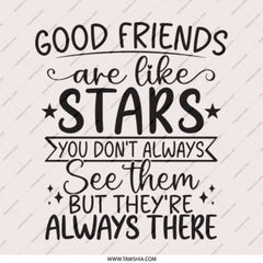 Good Friends Like Stars Pinback Button, Friendship Quote Button, Gift for Friend, Appreciation Gift, Inspirational Button - Tawshia