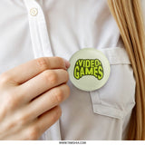 Video Games Pinback Button, Gamer Gift, Gaming, Retro Controller, Video Game Lover, Unique Pins, Cool Buttons, Collectible, Pin Badge - Tawshia