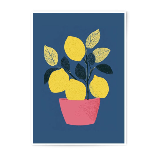 Lemon Tree Photographic Print, Modern Wall Art, Citrus Decor, Botanical Illustration, Kitchen Art Print, Trendy Home Decor - Tawshia