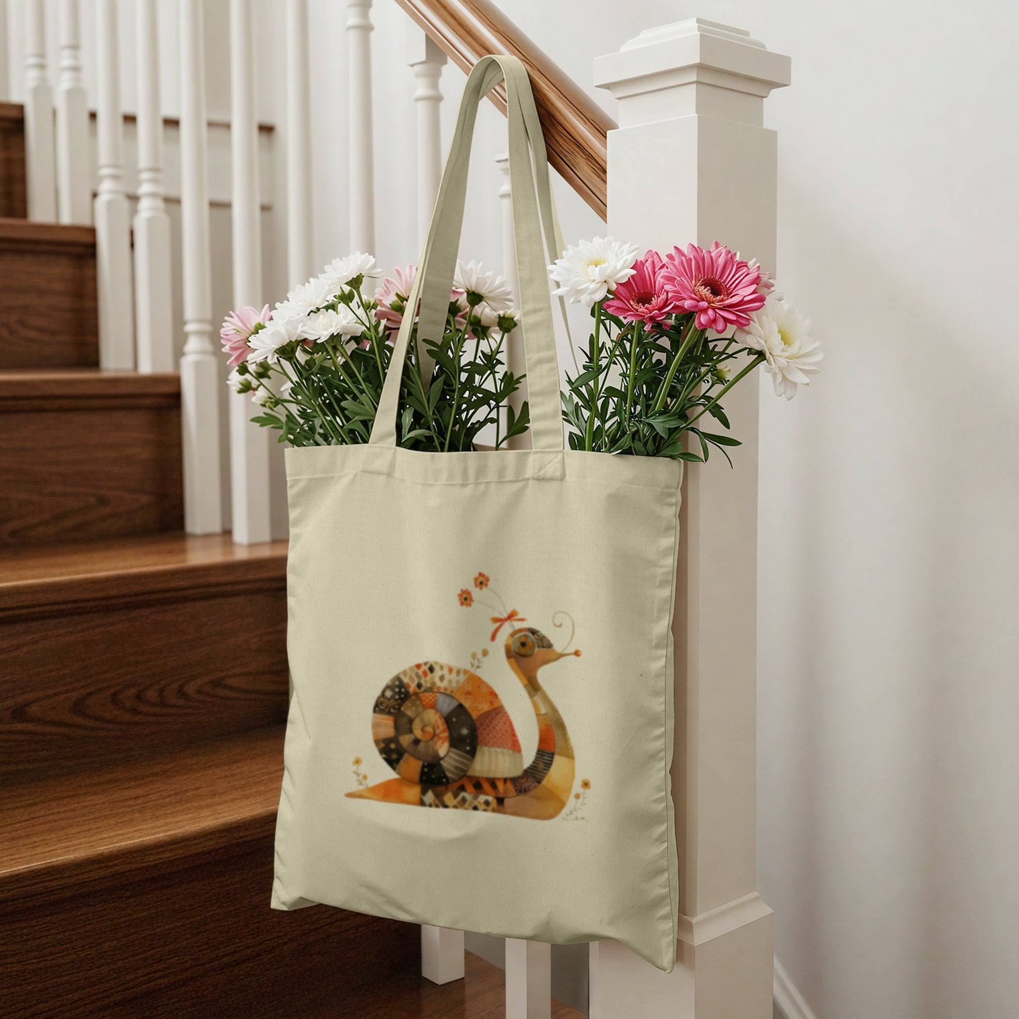 Snail Printed Reusable Eco-Friendly Tote Bag product