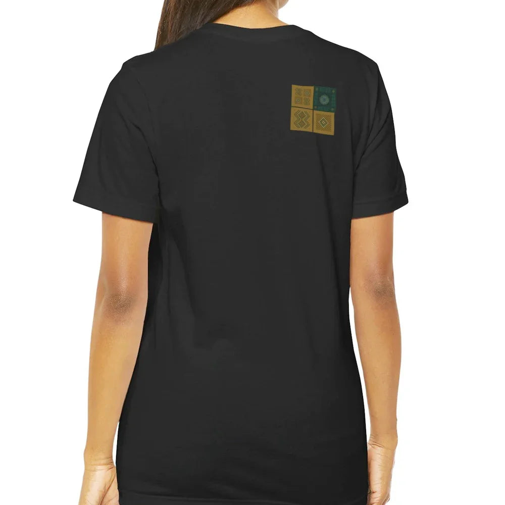Stylish Black T-Shirt with Geometric Back Design product type