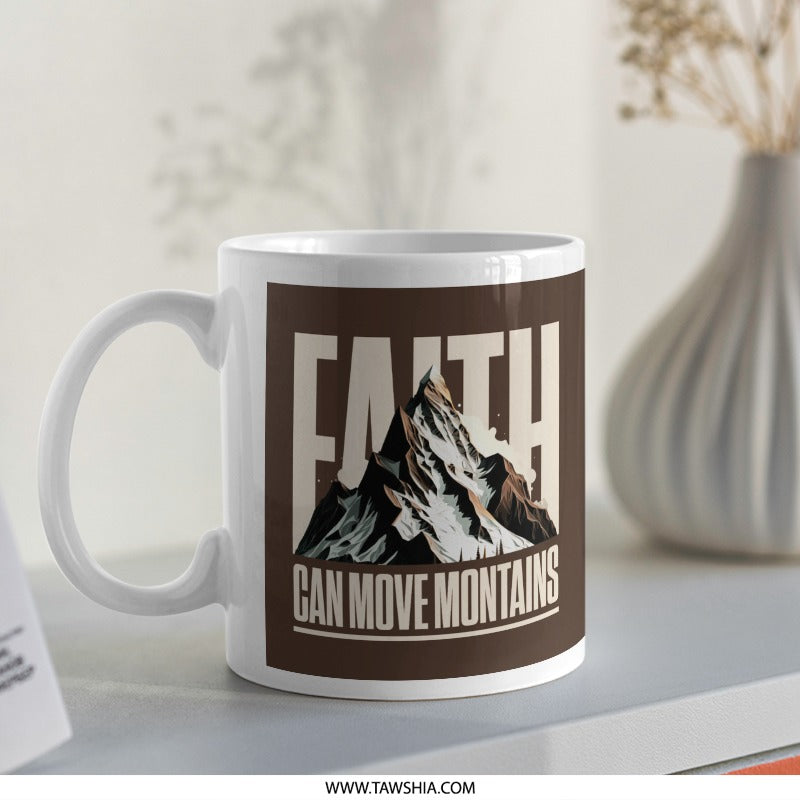 Faith Can Move Mountains Inspirational Mug product