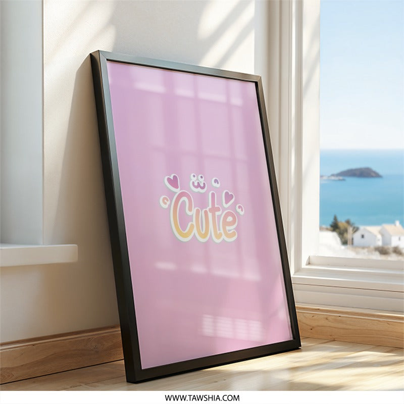 Cute Wall Art, Kawaii Decor, Pastel Art Print, Girly Room Decor, Trendy Wall Hanging, Aesthetic Art, Home Decor, Gift Idea - Tawshia