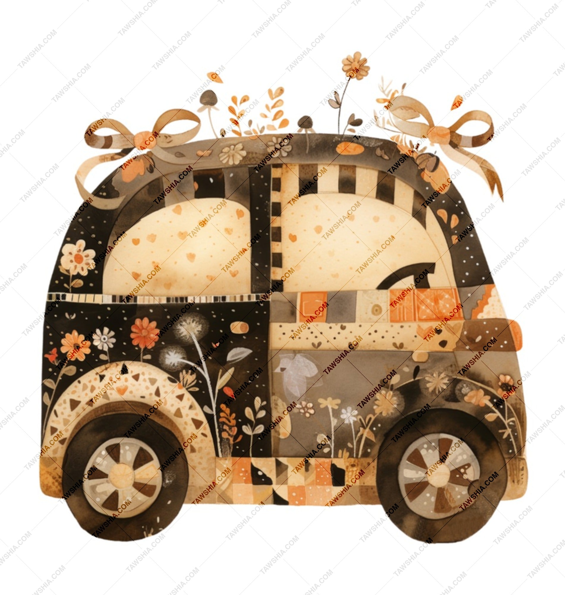 Floral Car Mug, Cute Car Illustration, Flower Car Art, Unique Mug Gift, Coffee Mug, Tea Mug, Gift for Her, Novelty Mug, Fun Mug - Tawshia