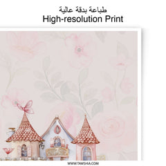 Fairy Tale Castle Photographic Print, Whimsical Art, Kids Room Decor, Fantasy Castle Art, Princess Castle Print, Pastel Home Decor - Tawshia