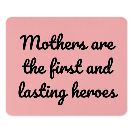 Mothers Day Mouse Pad, Hero Mom, Gift for Mother, Mom Hero Mousepad, Inspirational Quote Desk Decor, Pink Mouse Pad, Office Gift - Tawshia