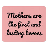 Mothers Day Mouse Pad, Hero Mom, Gift for Mother, Mom Hero Mousepad, Inspirational Quote Desk Decor, Pink Mouse Pad, Office Gift - Tawshia