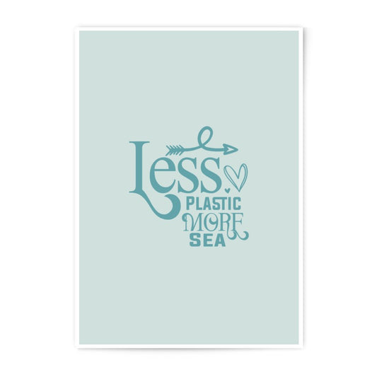 Less Plastic More Sea Photographic Prints, Ocean Lover Gift, Save the Ocean Decor, Beach House Art, Minimalist Wall Art - Tawshia