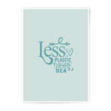 Less Plastic More Sea Photographic Prints, Ocean Lover Gift, Save the Ocean Decor, Beach House Art, Minimalist Wall Art - Tawshia