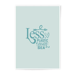 Less Plastic More Sea Photographic Prints, Ocean Lover Gift, Save the Ocean Decor, Beach House Art, Minimalist Wall Art - Tawshia