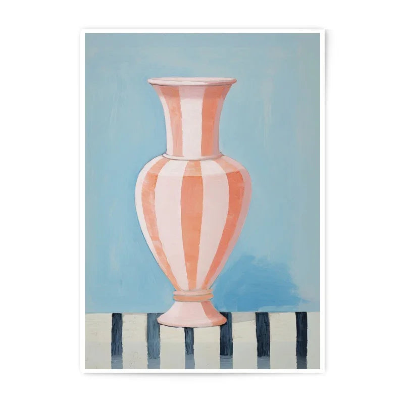 Striped Vase Photographic Prints, Still Life Art, Pink Vase Art Print, Modern Home Decor, Wall Art, Unique Gift Idea, Fine Art Photography - Tawshia