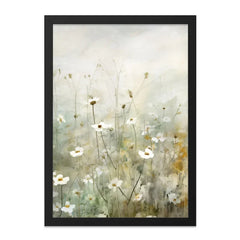 White Daisy Wall Art, Floral Wall Decor, Botanical Print, Flower Painting, Nature Wall Art, Minimalist Art, Modern Home Decor - Tawshia