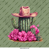 Cactus Pinback Button, Cowboy Hat, Desert Flower Pin, Western Style, Cute Novelty Badge, Trendy Accessories, Gift for Plant Lovers - Tawshia